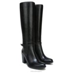 mujer Naturalizer cuero negro bota kalina hasta la rodilla RTZ4T205