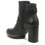 mujer Naturalizer cuero negro bota lira RTZ4T656 - Imagen 8
