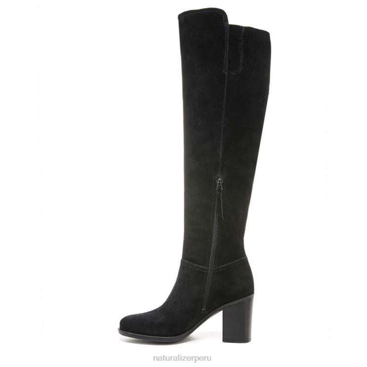 mujer Naturalizer cuero negro botas por encima de la rodilla kyrie RTZ4T284 - Imagen 3