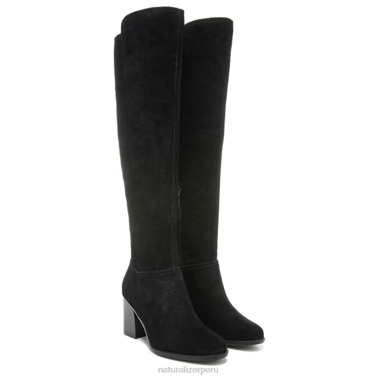 mujer Naturalizer cuero negro botas por encima de la rodilla kyrie RTZ4T284 - Imagen 1