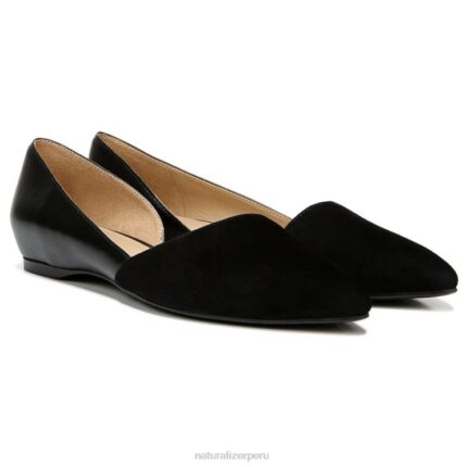 mujer Naturalizer cuero negro/gamuza piso samantha d'orsay RTZ4T242
