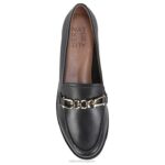 mujer Naturalizer cuero negro mocasín aserrador RTZ4T401 - Imagen 4