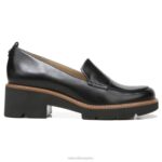 mujer Naturalizer cuero negro mocasines con suela dentada Darry RTZ4T164 - Imagen 2