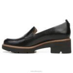 mujer Naturalizer cuero negro mocasines con suela dentada Darry RTZ4T164 - Imagen 3