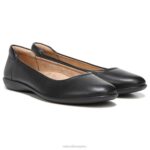 mujer Naturalizer cuero negro plana flexible RTZ4T568