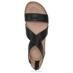 mujer Naturalizer cuero negro sandalia alma cindi RTZ4T610 - Imagen 4