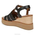 mujer Naturalizer cuero negro sandalia con cuña Barrett RTZ4T360 - Imagen 8