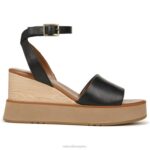 mujer Naturalizer cuero negro sandalia con cuña brynn RTZ4T362 - Imagen 2