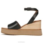 mujer Naturalizer cuero negro sandalia con cuña brynn RTZ4T362 - Imagen 3
