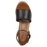 mujer Naturalizer cuero negro sandalia con cuña brynn RTZ4T362 - Imagen 4