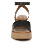mujer Naturalizer cuero negro sandalia con cuña brynn RTZ4T362 - Imagen 5