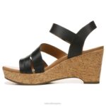 mujer Naturalizer cuero negro sandalia con cuña cynthia RTZ4T367 - Imagen 3