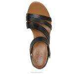 mujer Naturalizer cuero negro sandalia con cuña cynthia RTZ4T367 - Imagen 4