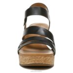 mujer Naturalizer cuero negro sandalia con cuña cynthia RTZ4T367 - Imagen 5