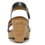 mujer Naturalizer cuero negro sandalia con cuña cynthia RTZ4T367 - Imagen 6