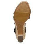 mujer Naturalizer cuero negro sandalia con cuña cynthia RTZ4T367 - Imagen 7