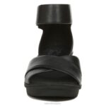 mujer Naturalizer cuero negro sandalia con cuña riviera RTZ4T155 - Imagen 5