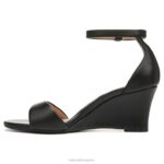 mujer Naturalizer cuero negro sandalia cuña vera RTZ4T121 - Imagen 3