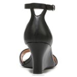 mujer Naturalizer cuero negro sandalia cuña vera RTZ4T121 - Imagen 6