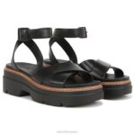 mujer Naturalizer cuero negro sandalia darry RTZ4T32