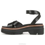 mujer Naturalizer cuero negro sandalia darry RTZ4T32 - Imagen 3