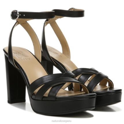 mujer Naturalizer cuero negro sandalia de vestir mallory RTZ4T492