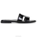 mujer Naturalizer cuero negro sandalia fama RTZ4T288 - Imagen 2