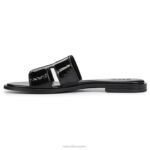mujer Naturalizer cuero negro sandalia fama RTZ4T288 - Imagen 3
