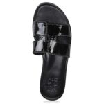 mujer Naturalizer cuero negro sandalia fama RTZ4T288 - Imagen 4