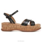 mujer Naturalizer cuero negro sandalia rikki RTZ4T613 - Imagen 2