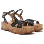 mujer Naturalizer cuero negro sandalia rikki RTZ4T613