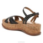 mujer Naturalizer cuero negro sandalia rikki RTZ4T613 - Imagen 8