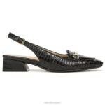 mujer Naturalizer cuero negro zapatos planos lindsey con tira trasera RTZ4T57 - Imagen 2