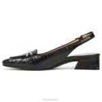 mujer Naturalizer cuero negro zapatos planos lindsey con tira trasera RTZ4T57 - Imagen 3