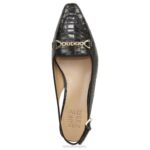 mujer Naturalizer cuero negro zapatos planos lindsey con tira trasera RTZ4T57 - Imagen 4