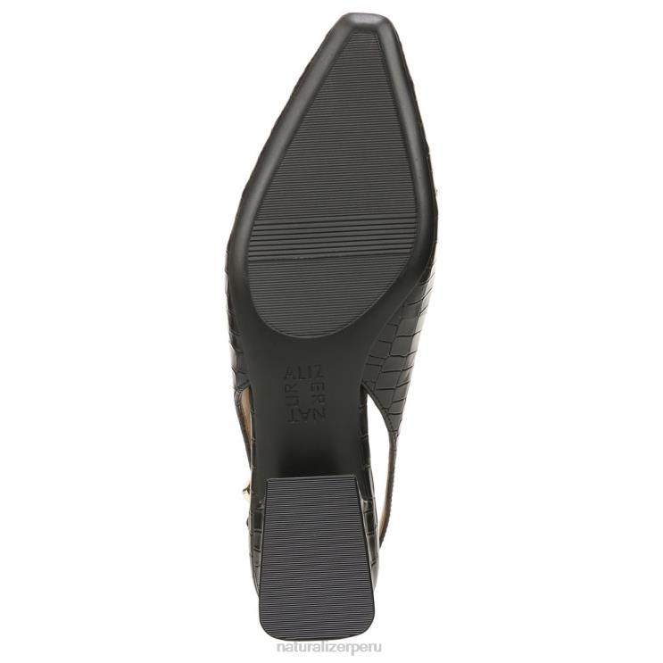 mujer Naturalizer cuero negro zapatos planos lindsey con tira trasera RTZ4T57 - Imagen 7