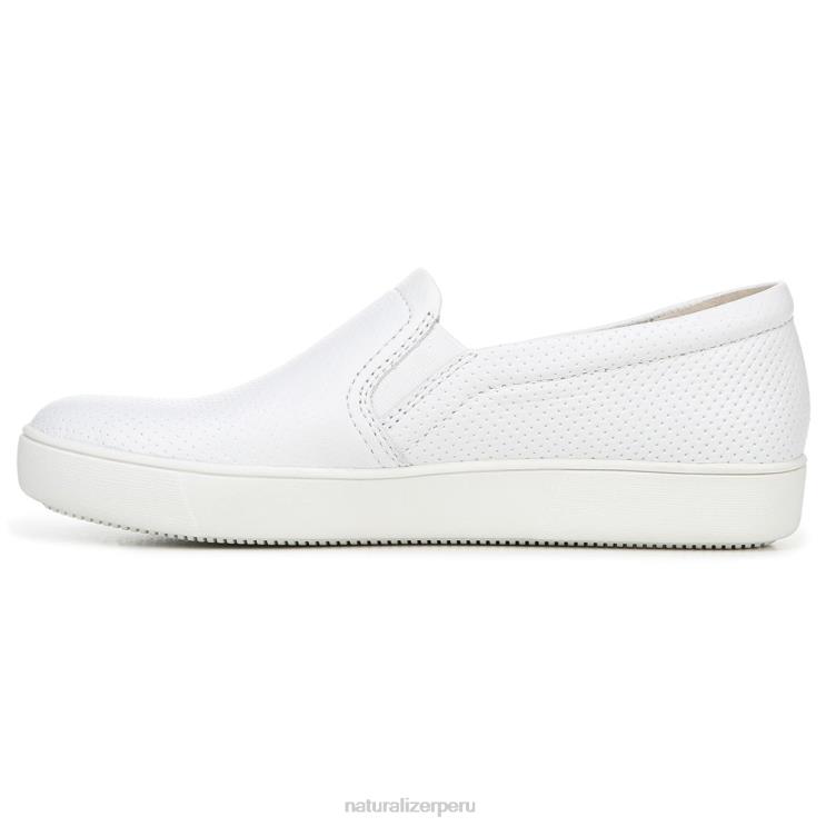mujer Naturalizer cuero perforado blanco marianne slip en la zapatilla de deporte RTZ4T511 - Imagen 3