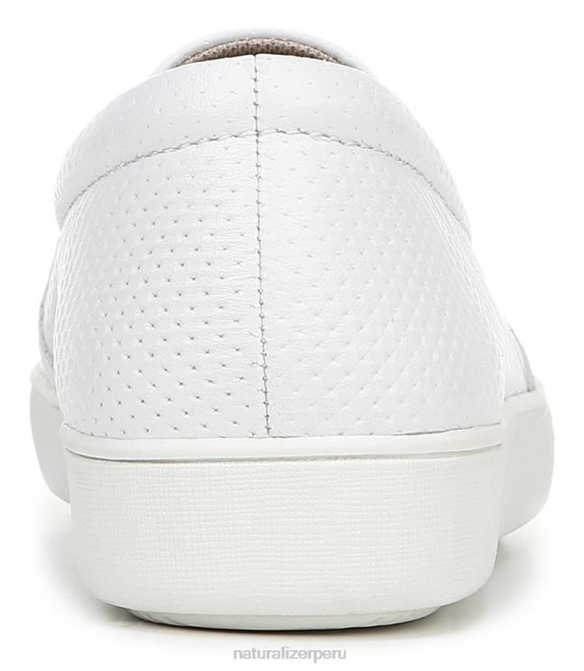 mujer Naturalizer cuero perforado blanco marianne slip en la zapatilla de deporte RTZ4T511 - Imagen 6