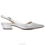 mujer Naturalizer cuero plateado bancos puntiagudos planos RTZ4T80 - Imagen 2