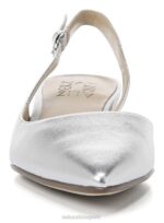 mujer Naturalizer cuero plateado bancos puntiagudos planos RTZ4T80 - Imagen 5