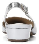 mujer Naturalizer cuero plateado bancos puntiagudos planos RTZ4T80 - Imagen 6