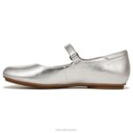 mujer Naturalizer cuero plateado merceditas maxwell planas RTZ4T49 - Imagen 3