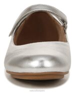 mujer Naturalizer cuero plateado merceditas maxwell planas RTZ4T49 - Imagen 5