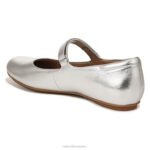 mujer Naturalizer cuero plateado merceditas maxwell planas RTZ4T49 - Imagen 8