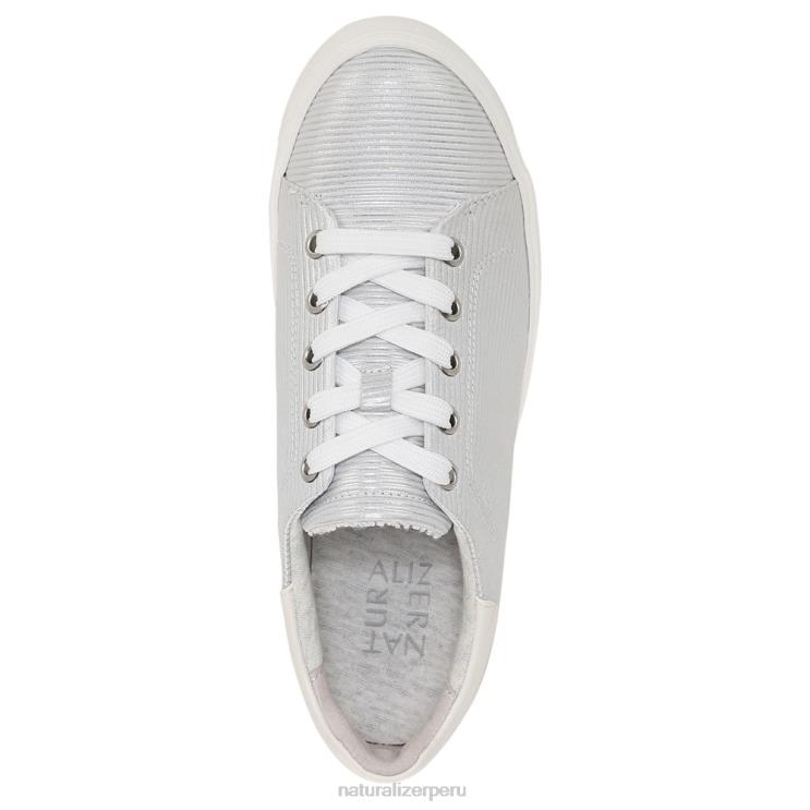 mujer Naturalizer cuero plateado tenis morrison 2.0 con cordones RTZ4T93 - Imagen 4