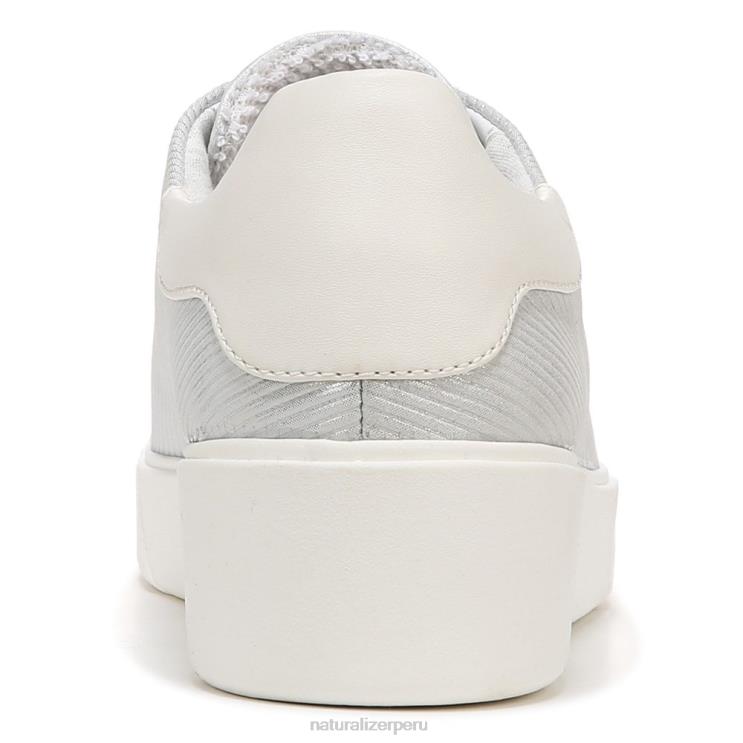 mujer Naturalizer cuero plateado tenis morrison 2.0 con cordones RTZ4T93 - Imagen 6