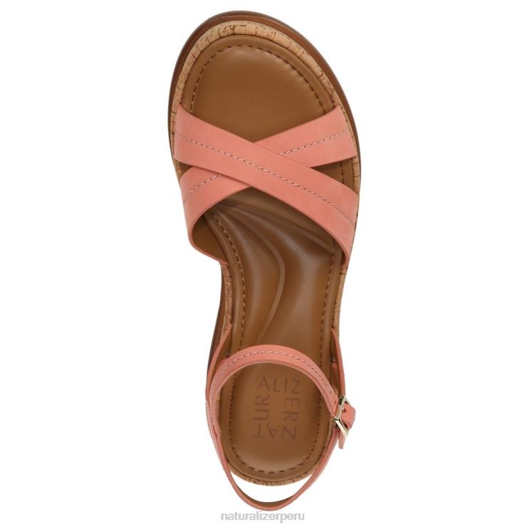 mujer Naturalizer cuero rosa melocotón coral sandalia rikki RTZ4T614 - Imagen 4