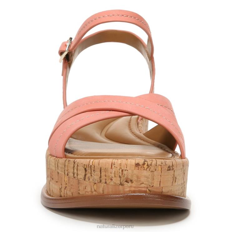 mujer Naturalizer cuero rosa melocotón coral sandalia rikki RTZ4T614 - Imagen 5