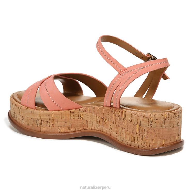 mujer Naturalizer cuero rosa melocotón coral sandalia rikki RTZ4T614 - Imagen 8