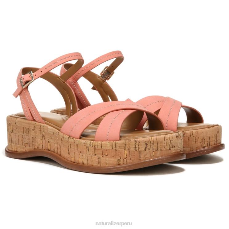 mujer Naturalizer cuero rosa melocotón coral sandalia rikki RTZ4T614 - Imagen 1